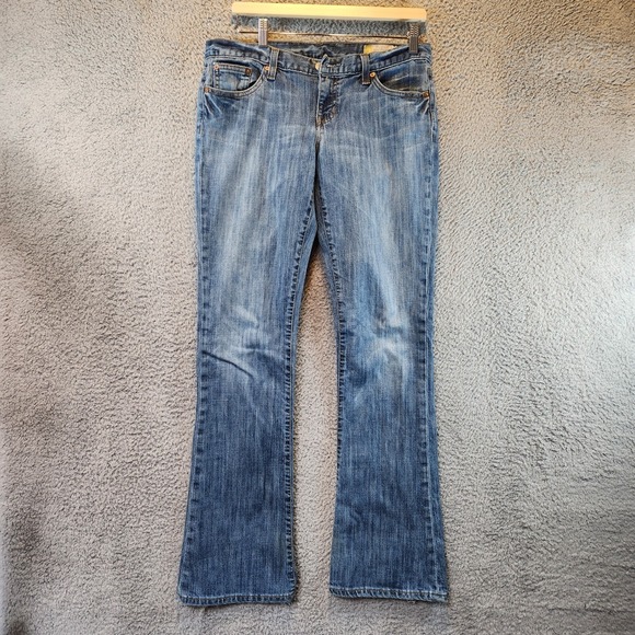 Gap Original Flare Jeans Womens 8L Blue Denim Stretch‎ 5-Pockets Low Rise - Picture 1 of 16